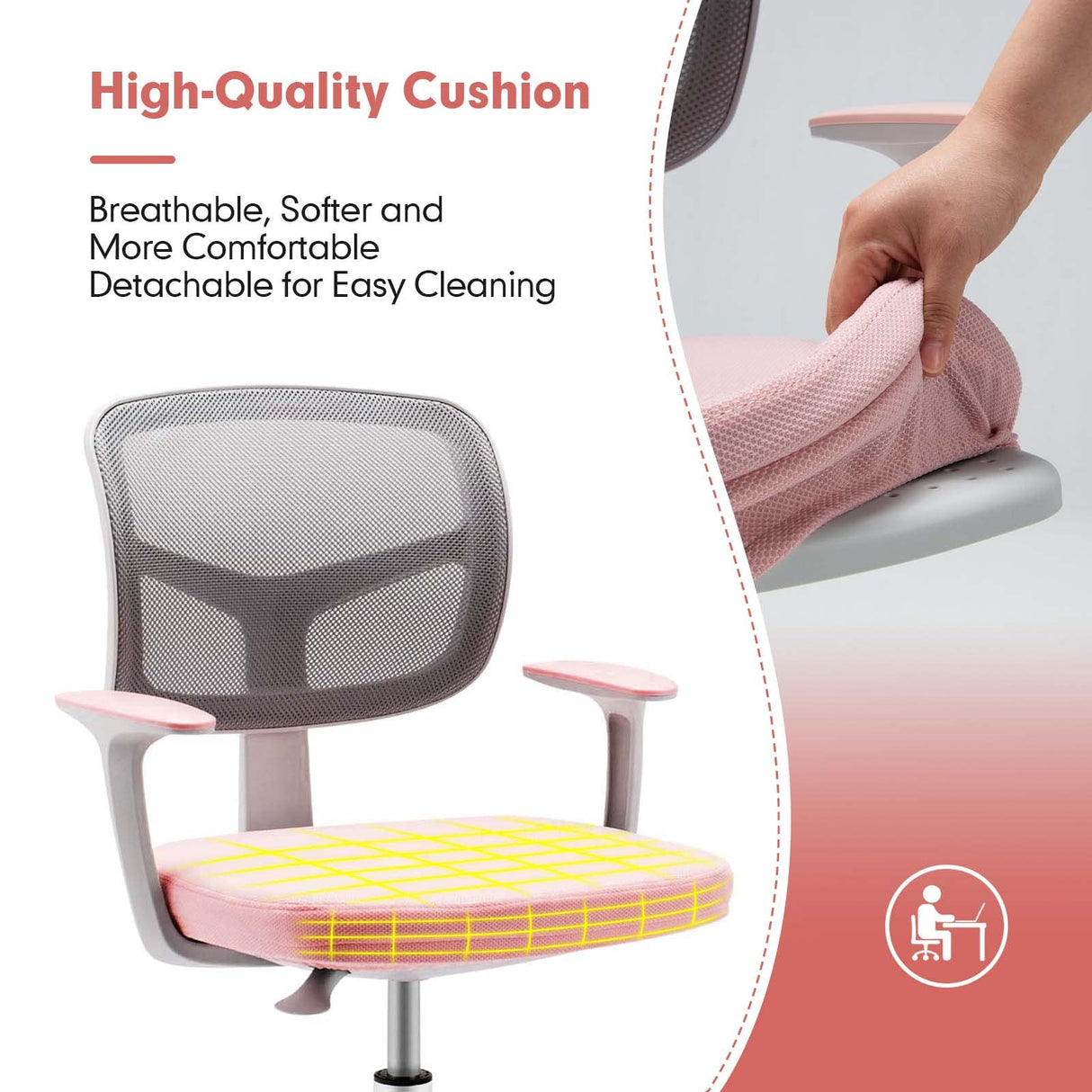 HONEY JOY Kids Desk Chair, Height Adjustable Children Study Chair