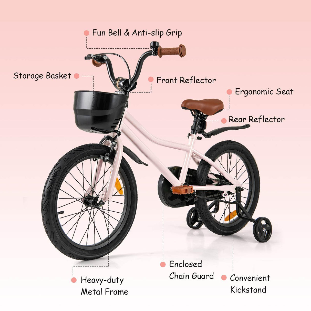 HONEY JOY 14 16 18 Inch Kids Bicycle for 3-8 Years Old