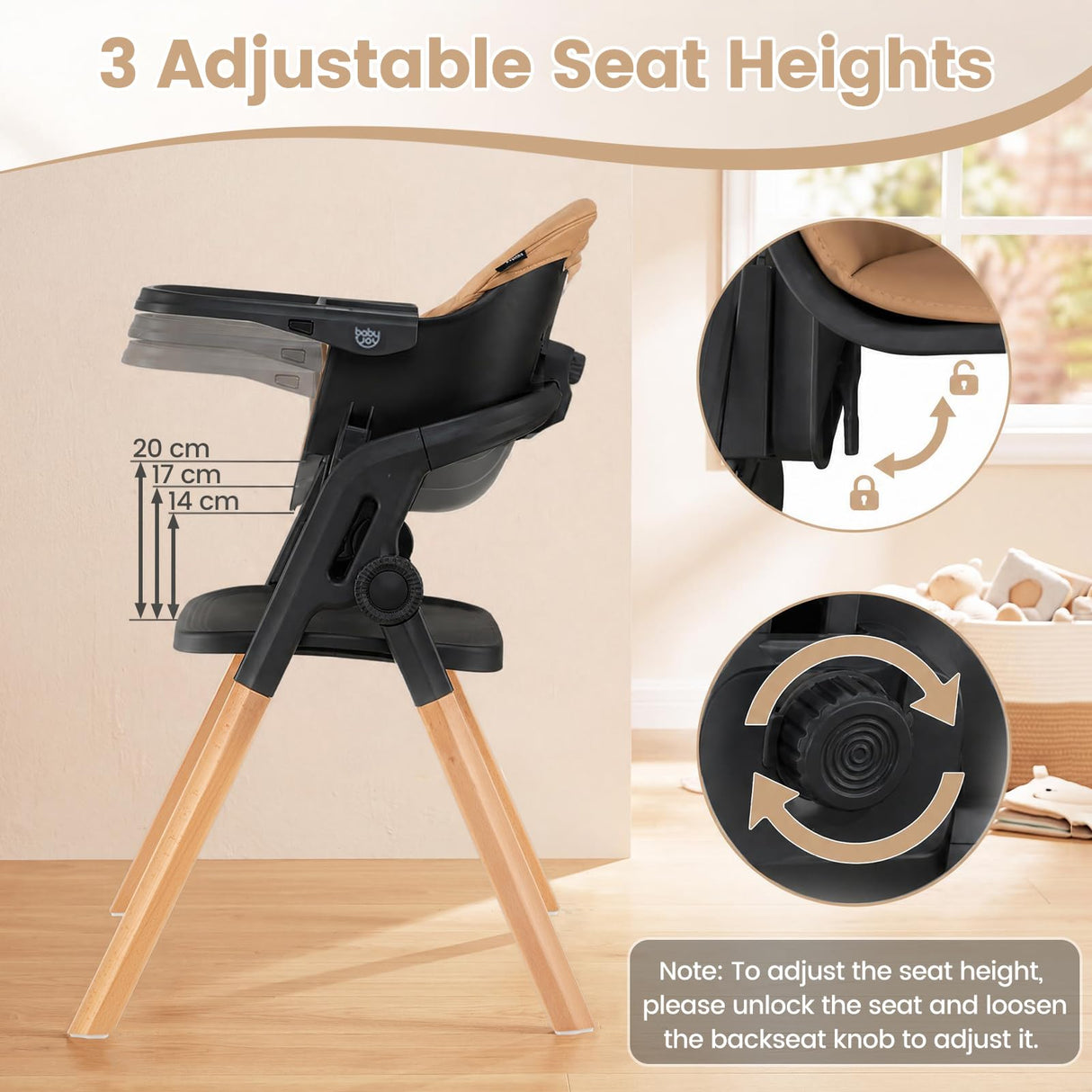 BABY JOY 7-in-1 Convertible Foldable Baby High Chair w/Adjustable Tray
