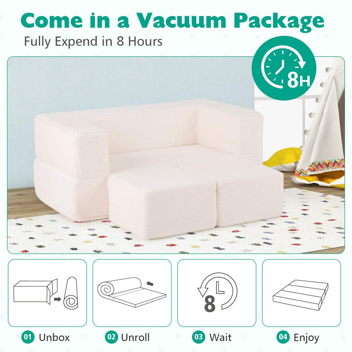 Baby Joy Convertible Foam Armchair for Children