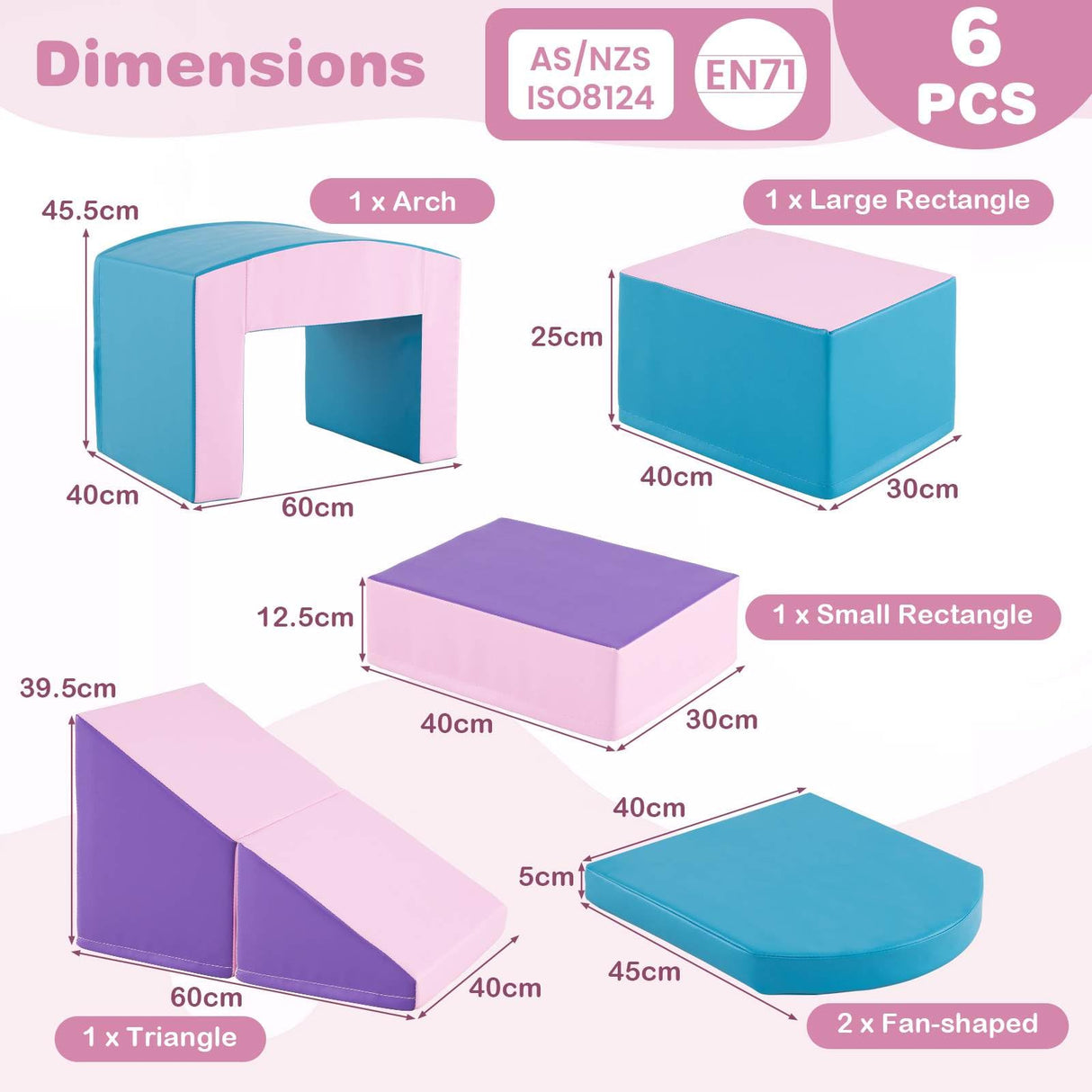 6 PCS Foam Climbing Blocks - Baby Joy