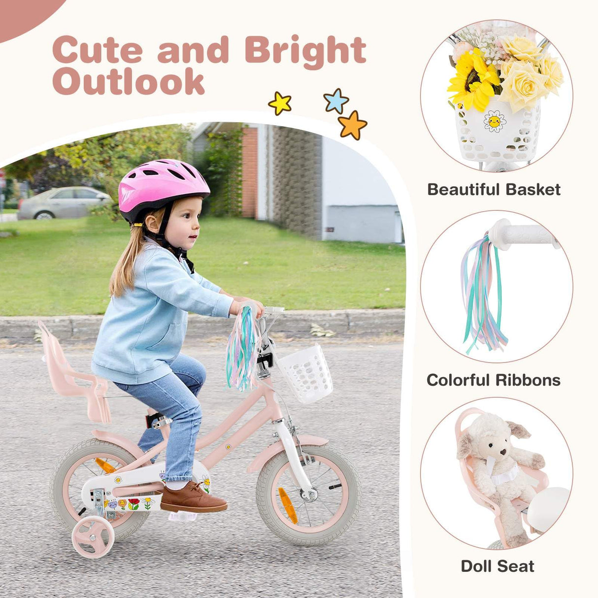 HONEY JOY Kids Bike, 12 / 14 Inch Children Bicycle