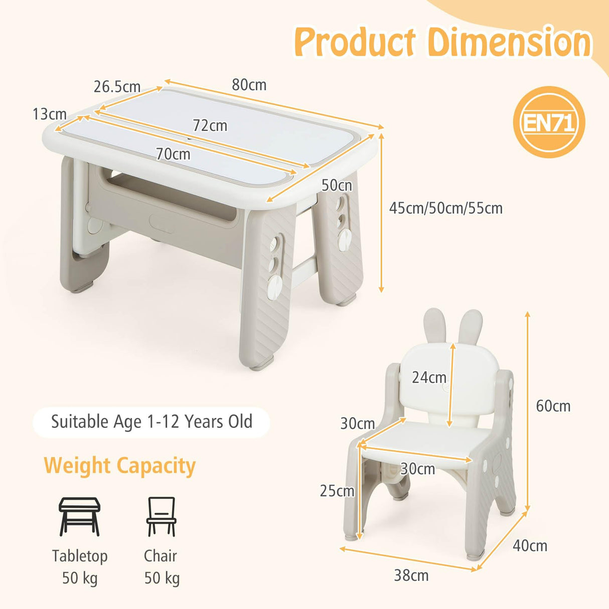 HONEY JOY Kids Table & Chair Set