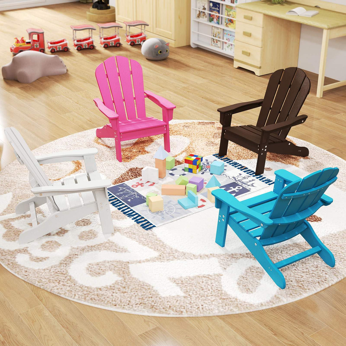 HONEY JOY Kids Adirondack Chair, Indoor Outdoor HDPE Toddler Chair