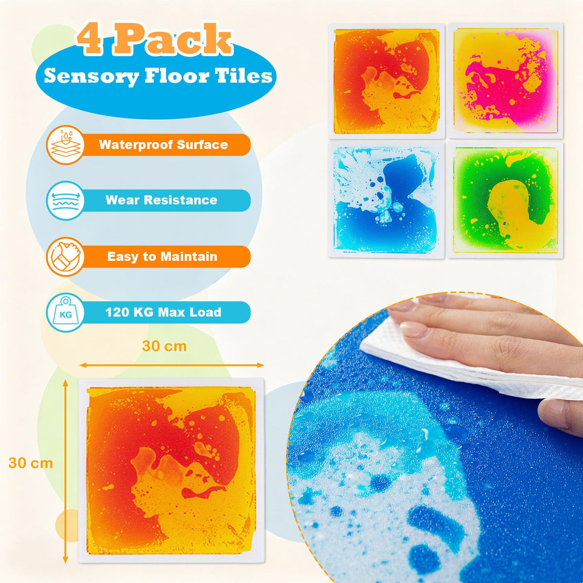 HONEY JOY 4/9 Piece Toddler Sensory Floor Titles