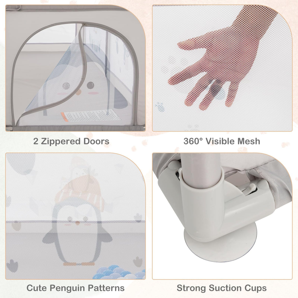 BABY JOY Baby Playpen, 205 x 147 cm Extra-Large Play Yard