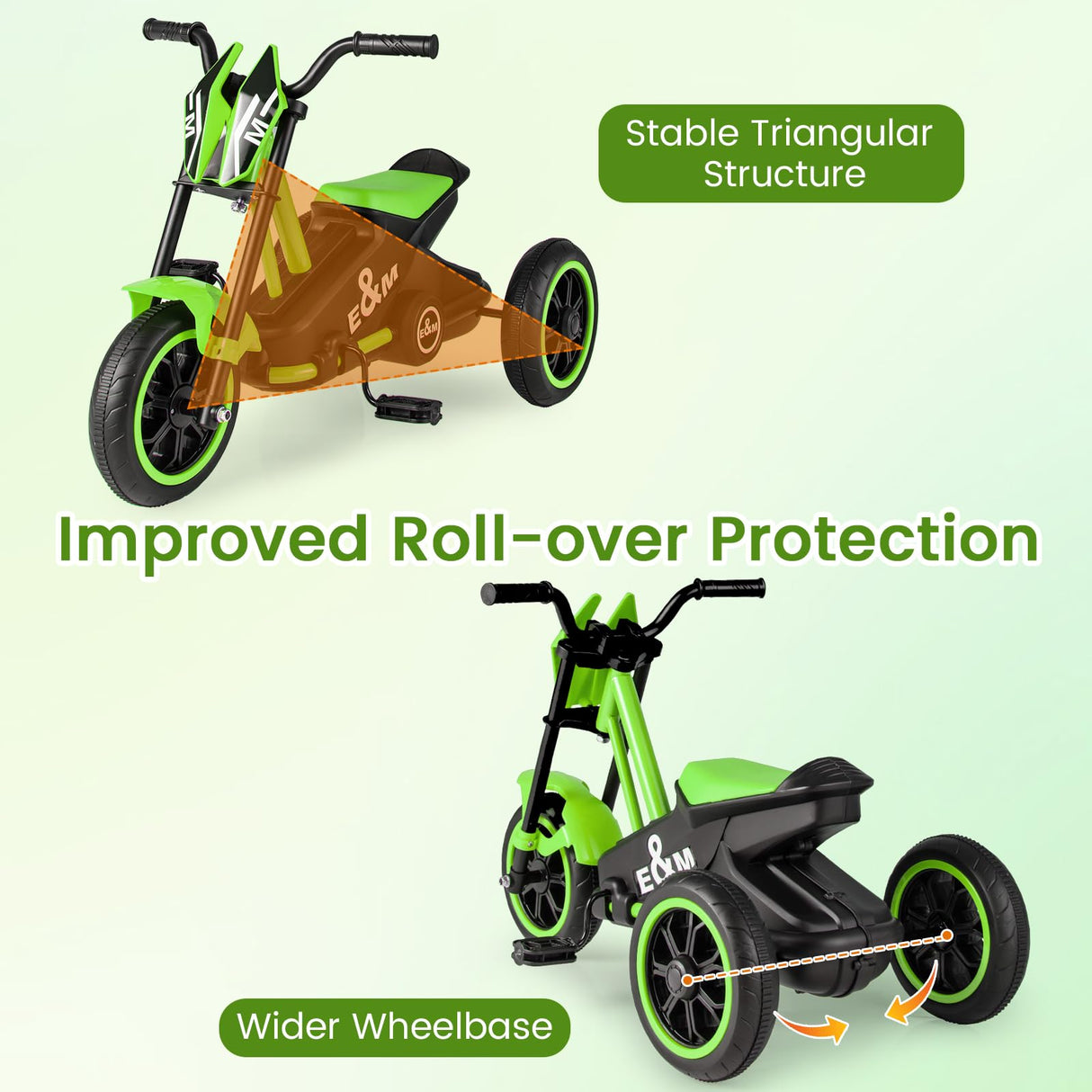 Kids Tricycle, 3-Wheel Toddler Bike with Foot Pedals, Forward/Backward