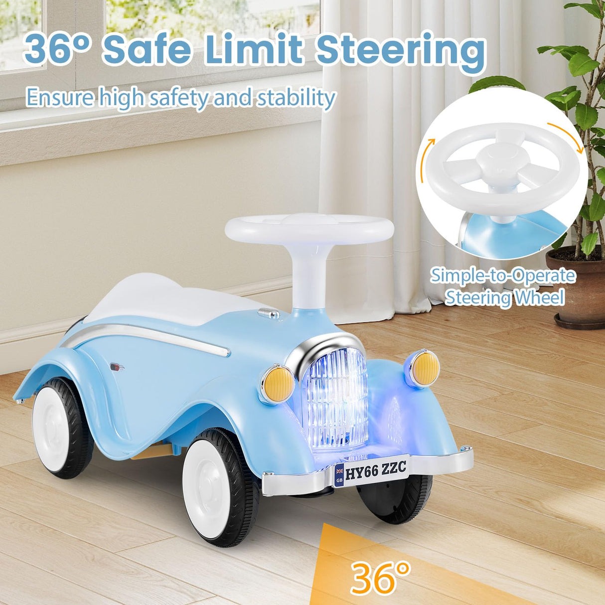 Toddler Ride on Toy, Classic Foot to Floor Kid Sliding Car with Steering Wheel