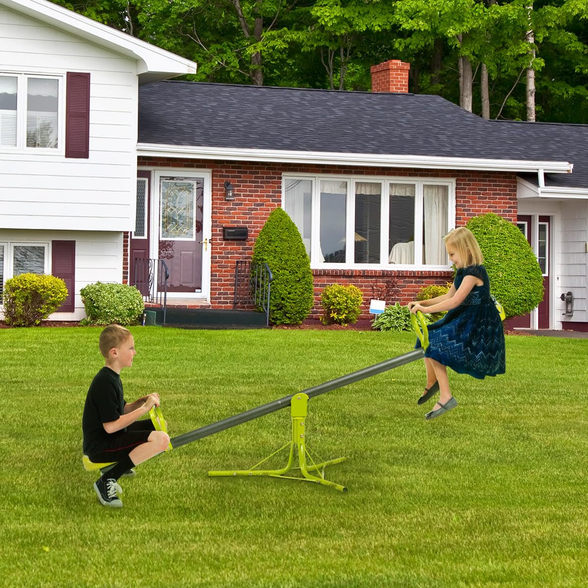 Swivel Children Teeter Totter Outdoor Play Set for 2 Children