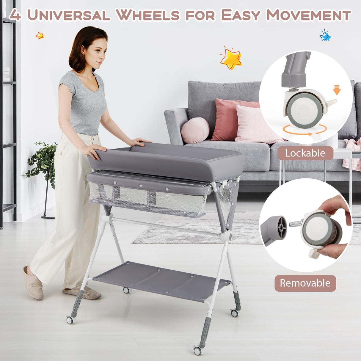 BABY JOY Foldable Baby Changing Table