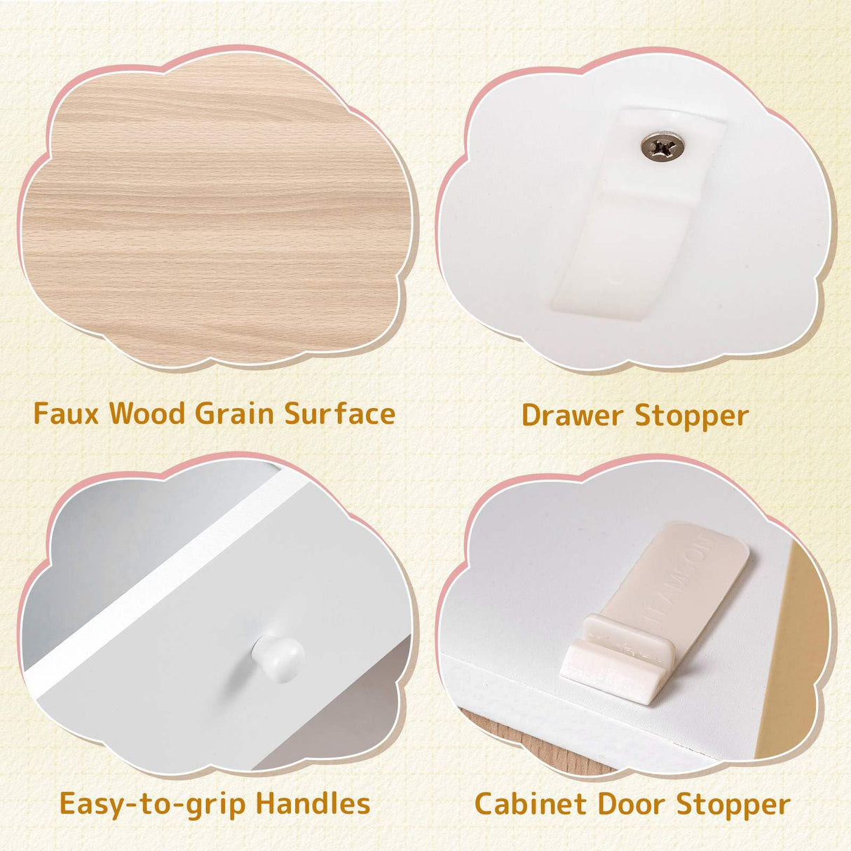 HONEY JOY Kids Desk and Chair Set w/2 Cabinets & 2 Drawers, Pegboard & Cork Bulletin Board