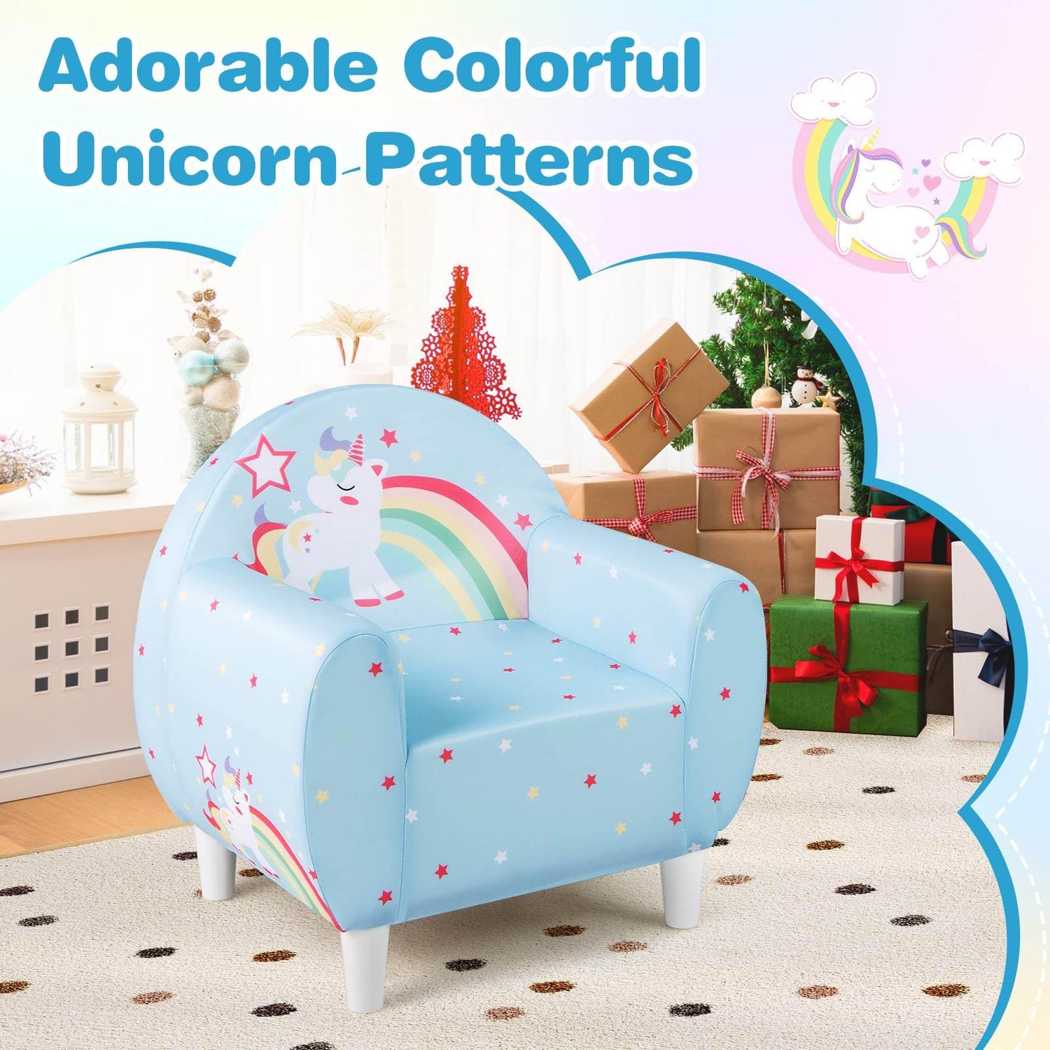 HONEY JOY Kids Sofa, Toddler Upholstered Armchair