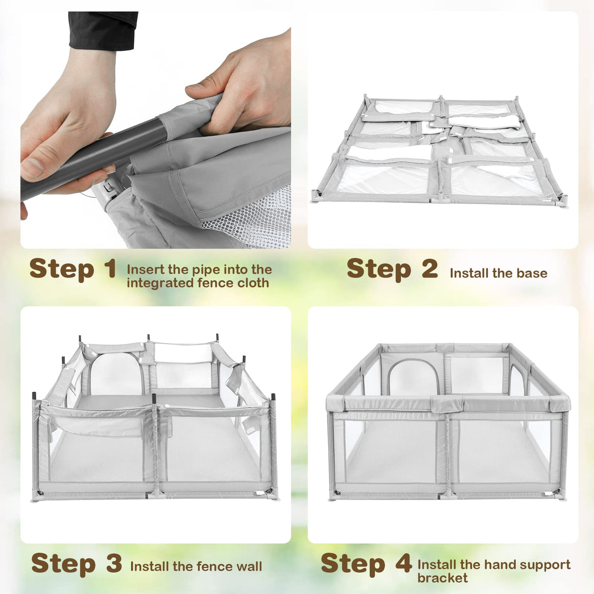 BABY JOY Baby Playpen 185 x 155 x 69 cm Large Play Yard for Infants