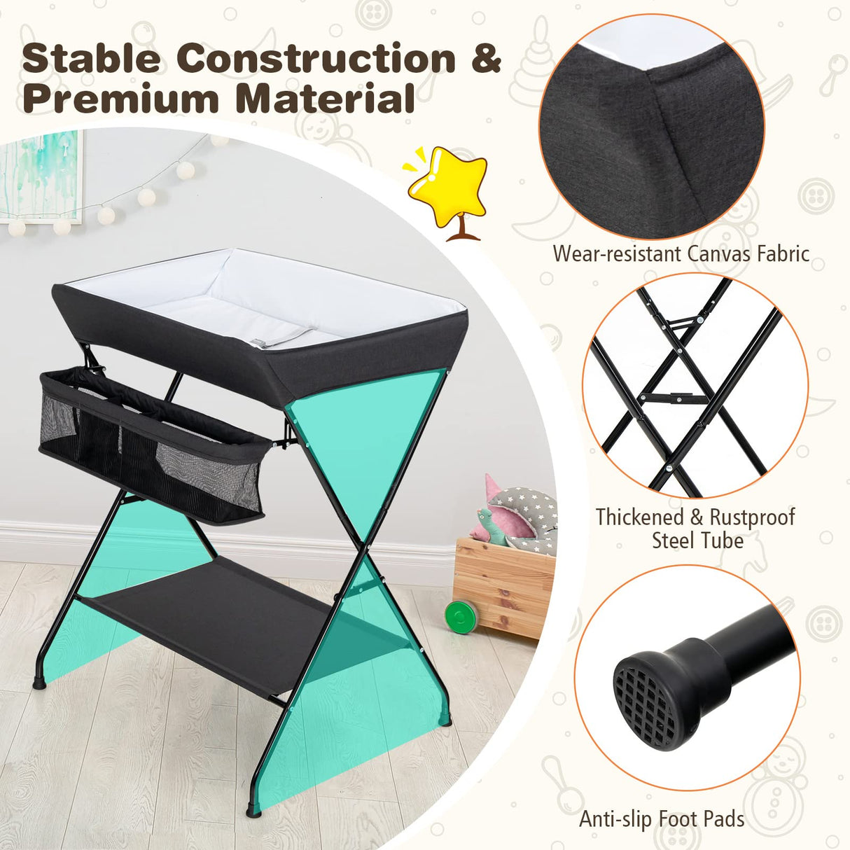 BABY JOY Baby Portable Changing Table