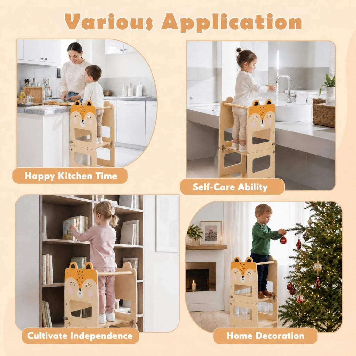 BABY JOY 3-in-1 Toddler Kitchen Step Stool