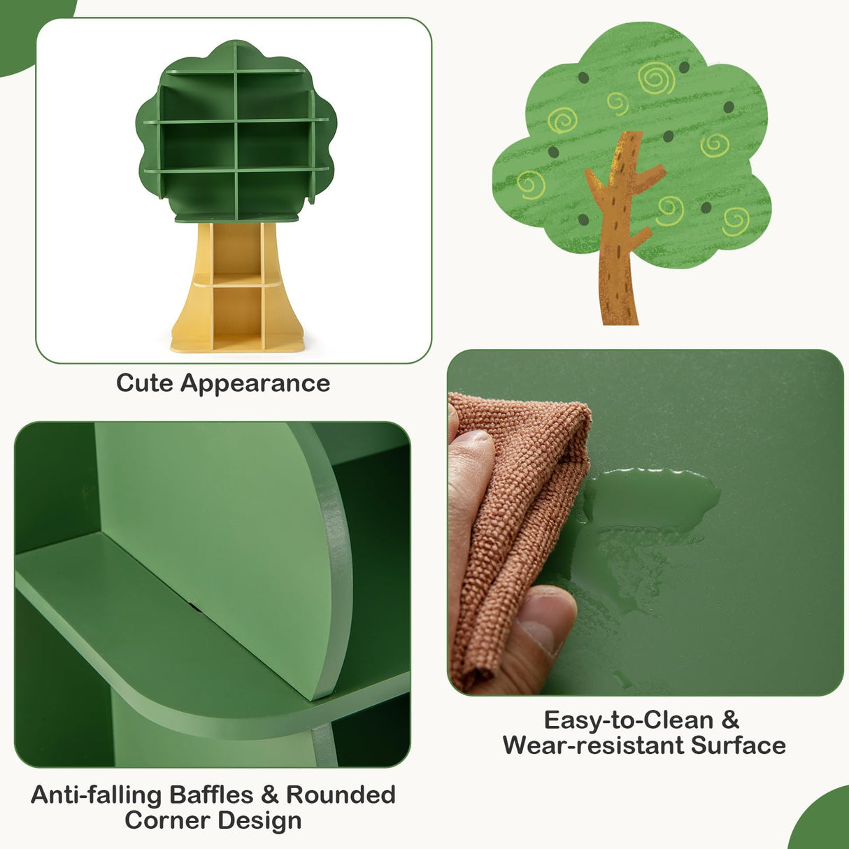 HONEY JOY Bookcase for Kids, 2-Tier Toy Storage Organizer with Open Storage Shelves