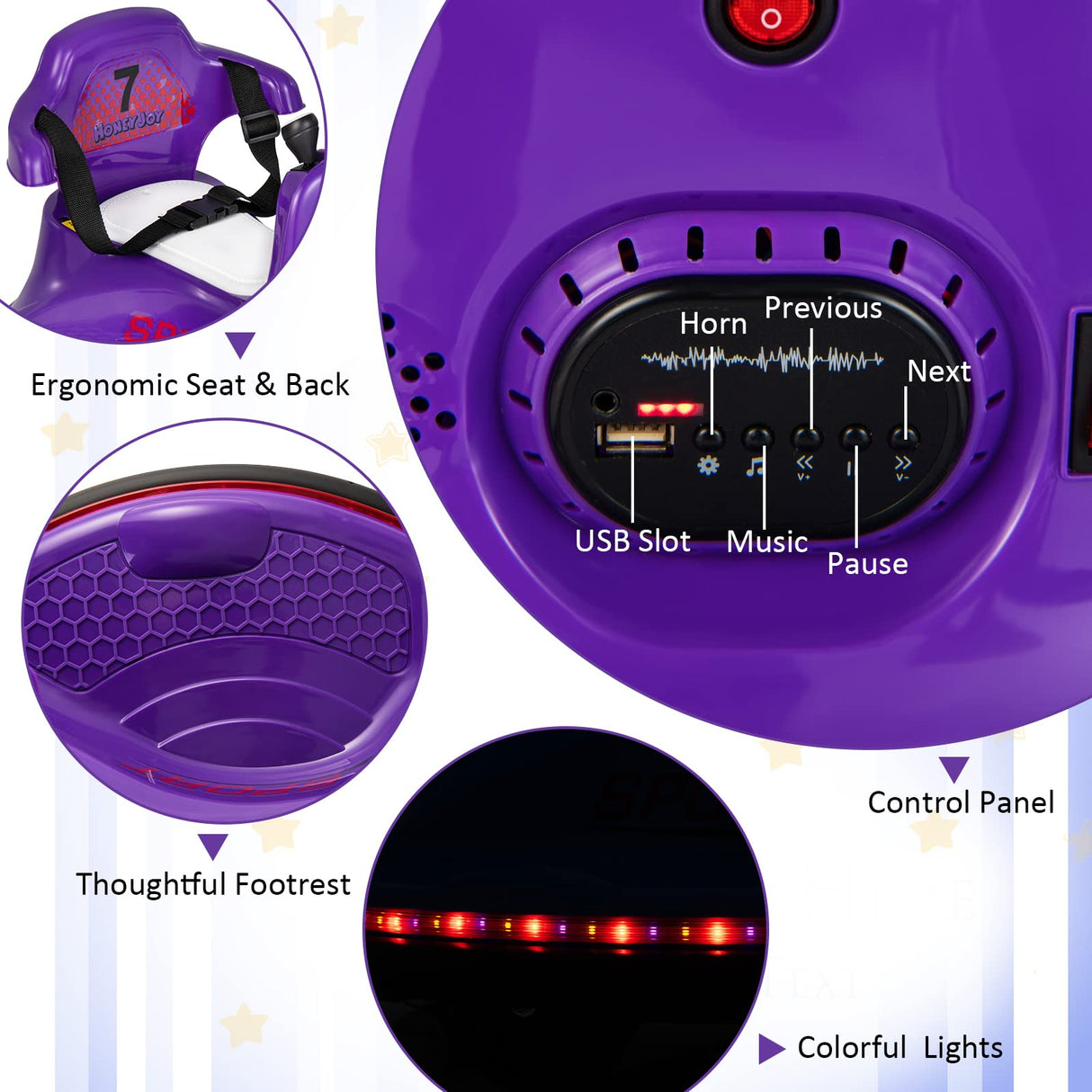 HONEY JOY Kids Ride On Bumper Car, 6V Battery Powered Electric Car