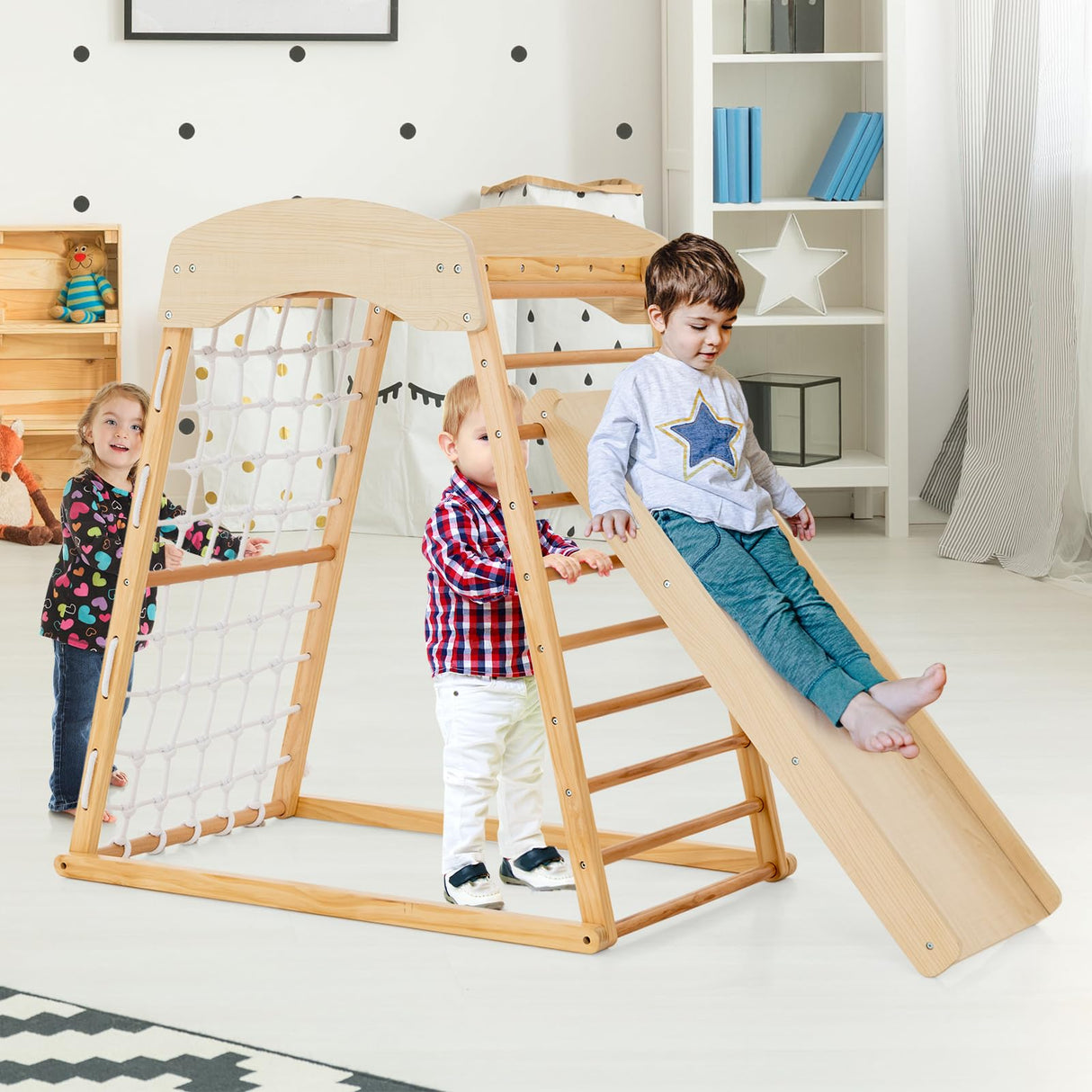 HONEY JOY 6-in-1 Indoor Jungle Gym Climber