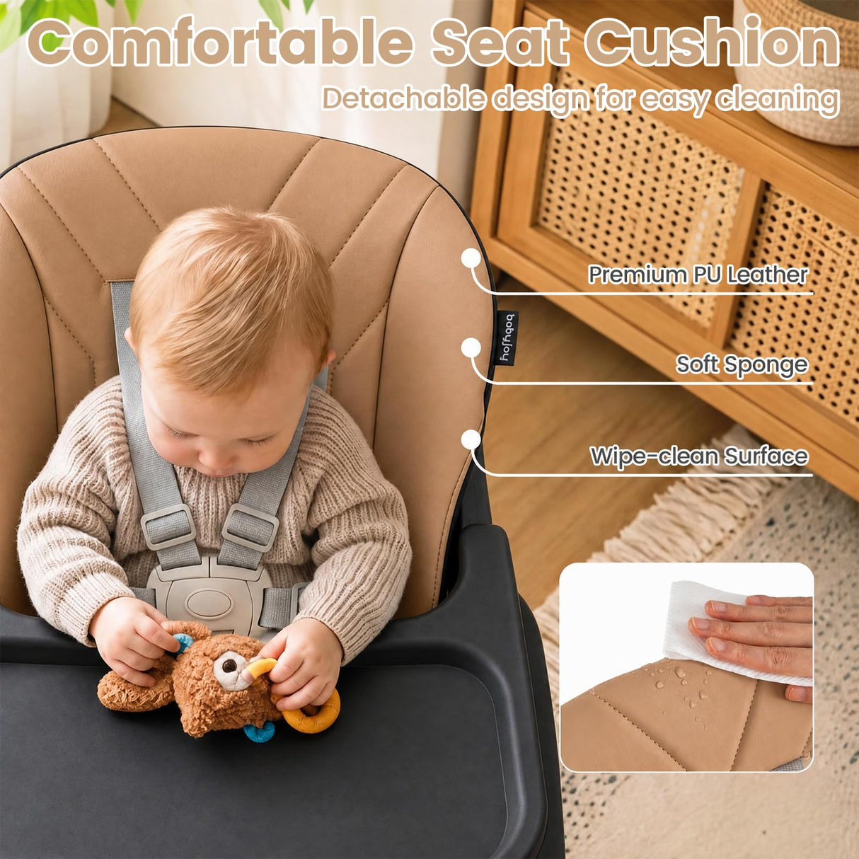 BABY JOY 7-in-1 Convertible Foldable Baby High Chair w/Adjustable Tray