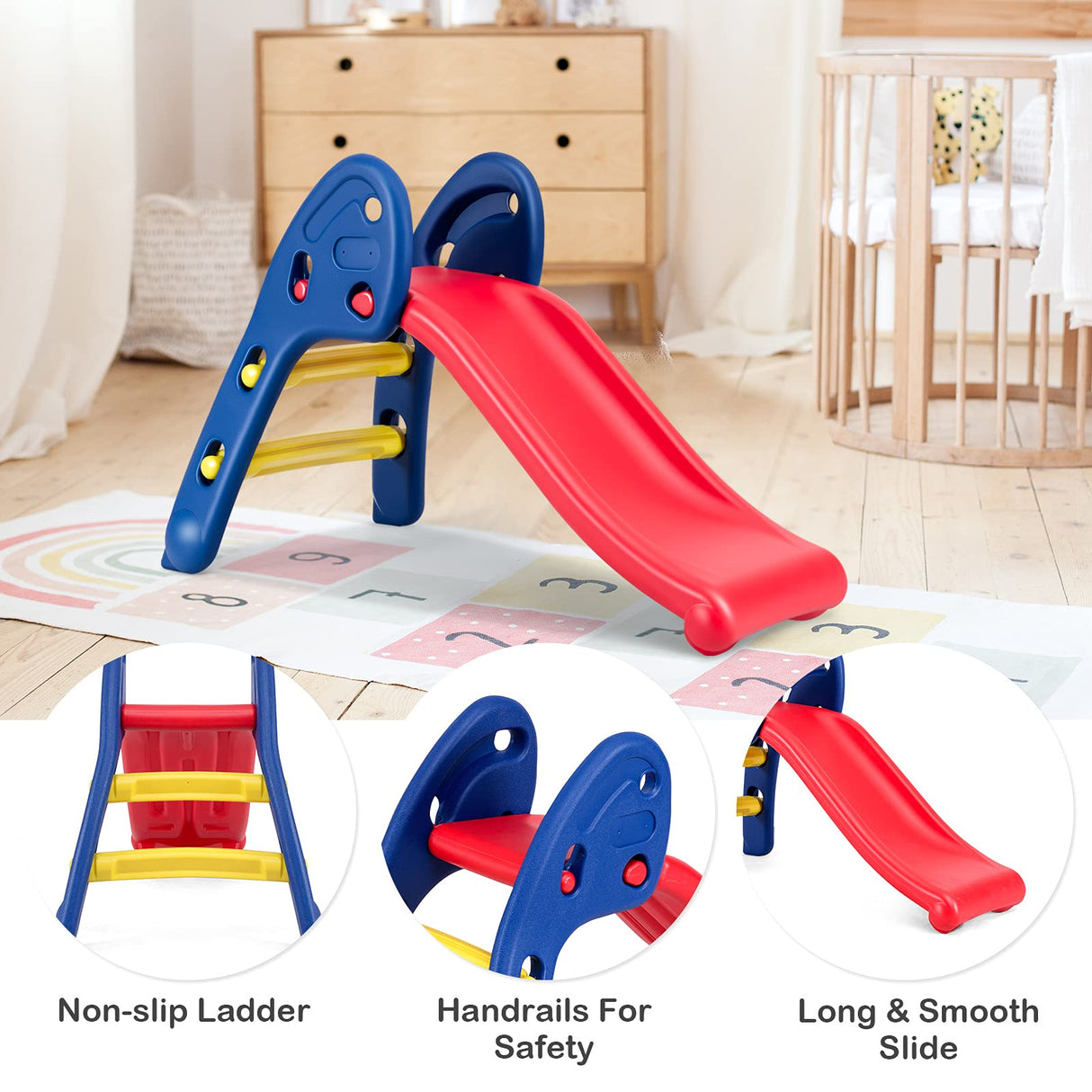 HONEY JOY Kid Folding Sliding w/Triangle Structure