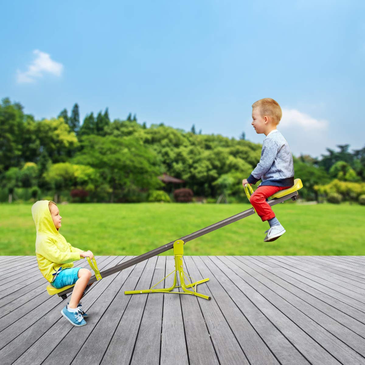 Swivel Children Teeter Totter Outdoor Play Set for 2 Children