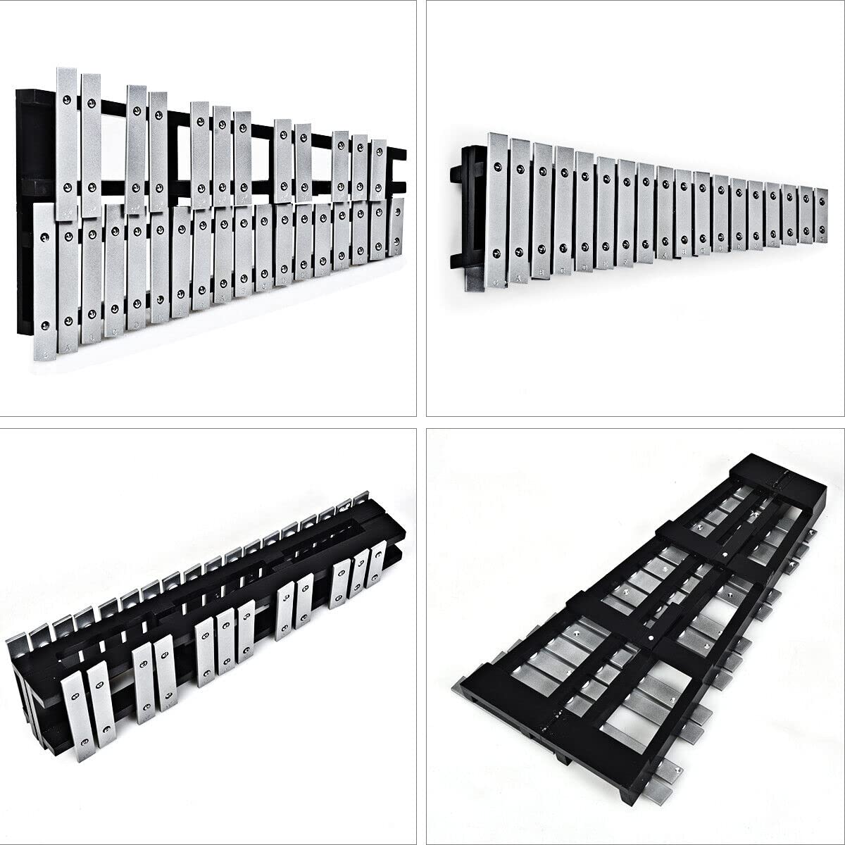 HONEY JOY Kids 30-Note Glockenspiel Xylophone, Foldable Xylophone w/2 Mallets, Shoulder Strap