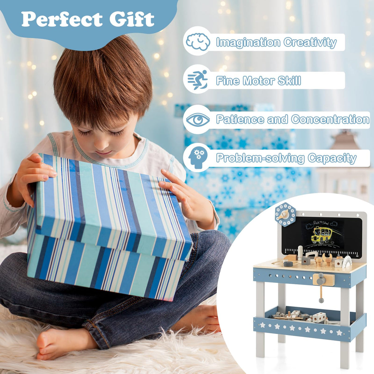 HONEY JOY Kids Play Tool Workbench Set