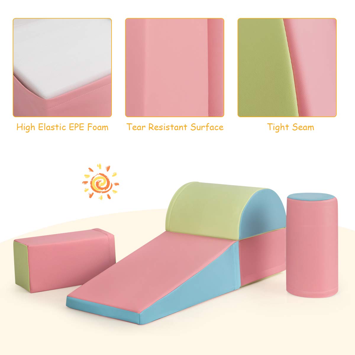 5-Piece Kids Climb & Crawl Activity Playset - Babyjoy