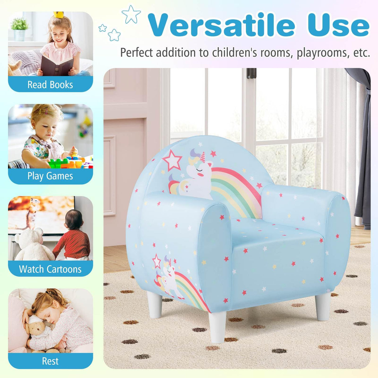 HONEY JOY Kids Sofa, Toddler Upholstered Armchair