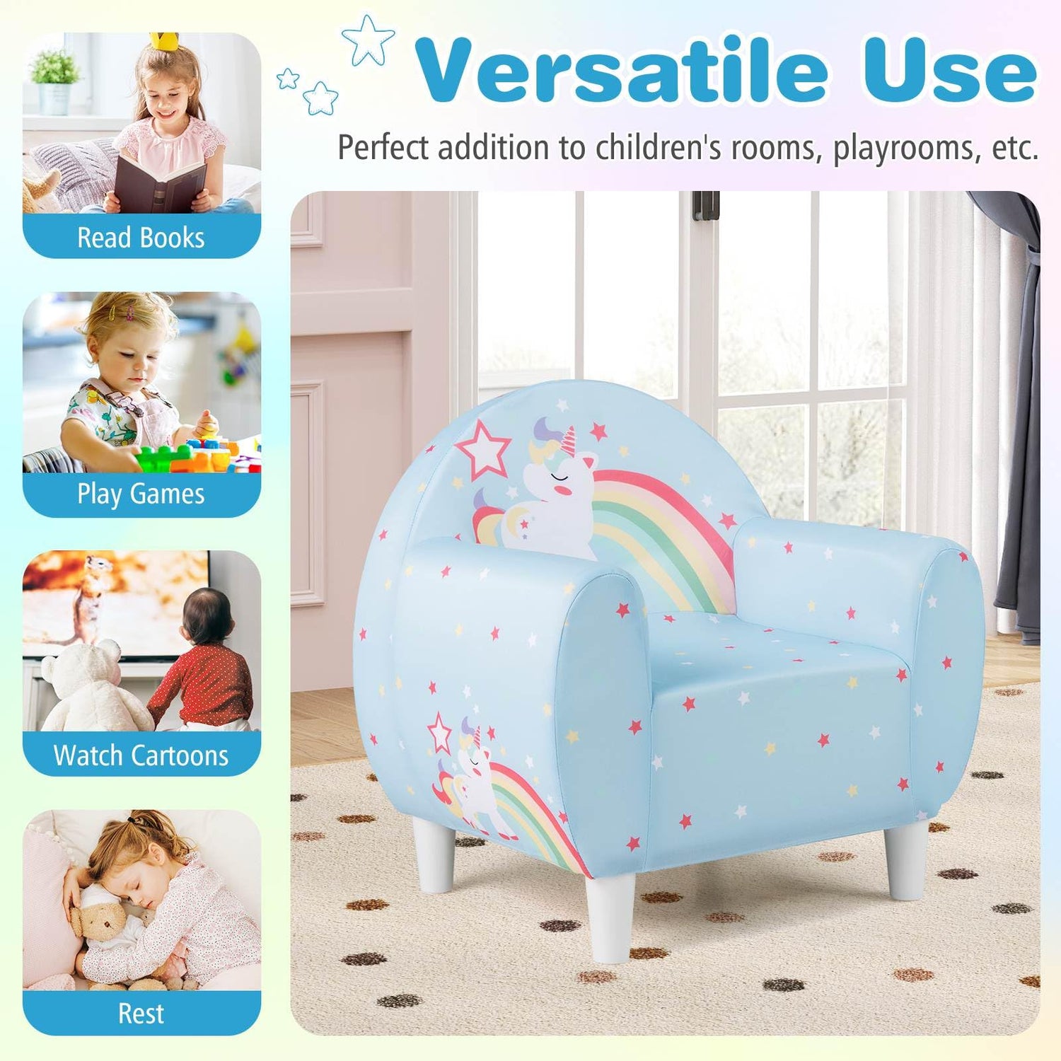 HONEY JOY Kids Sofa, Toddler Upholstered Armchair