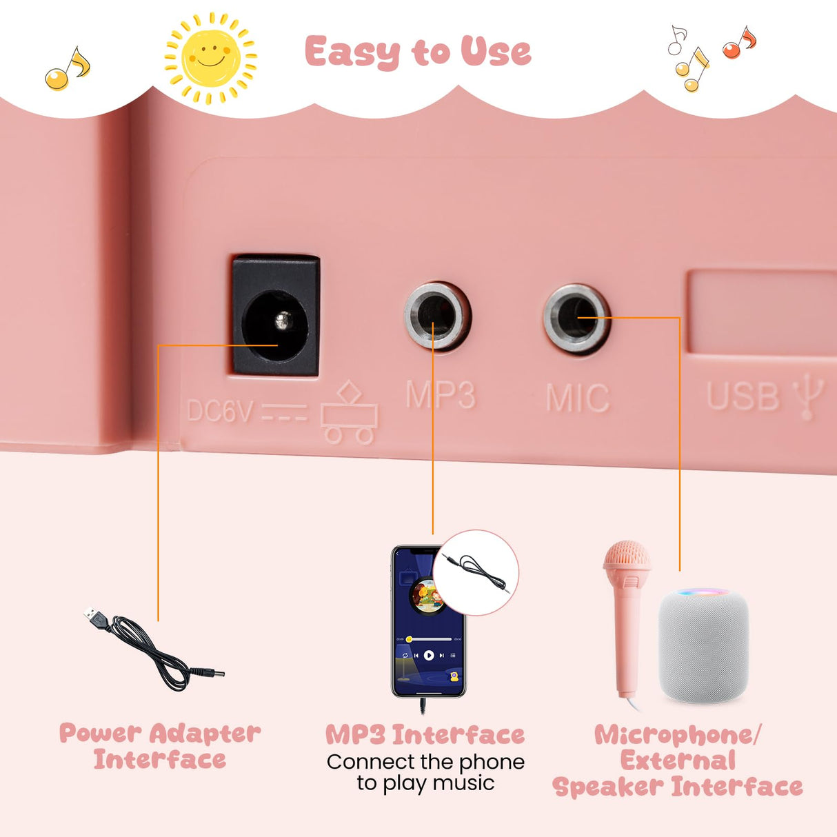 HONEY JOY Mini Keyboard Piano for Kids, 25 Keys Electric Piano