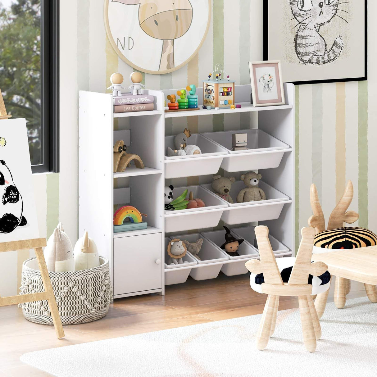 HONEY JOY Kids Bookshelf, Toy Storage Organiser