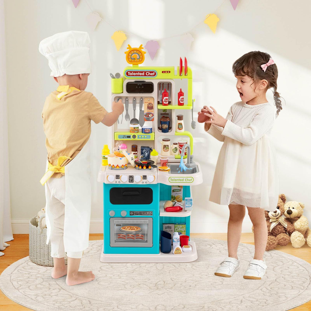 95 PCS Kids Kitchen Playset, Pretend Play Kitchen