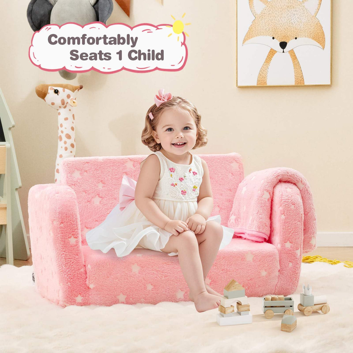 Glow in The Dark Toddler Chair with Blanket