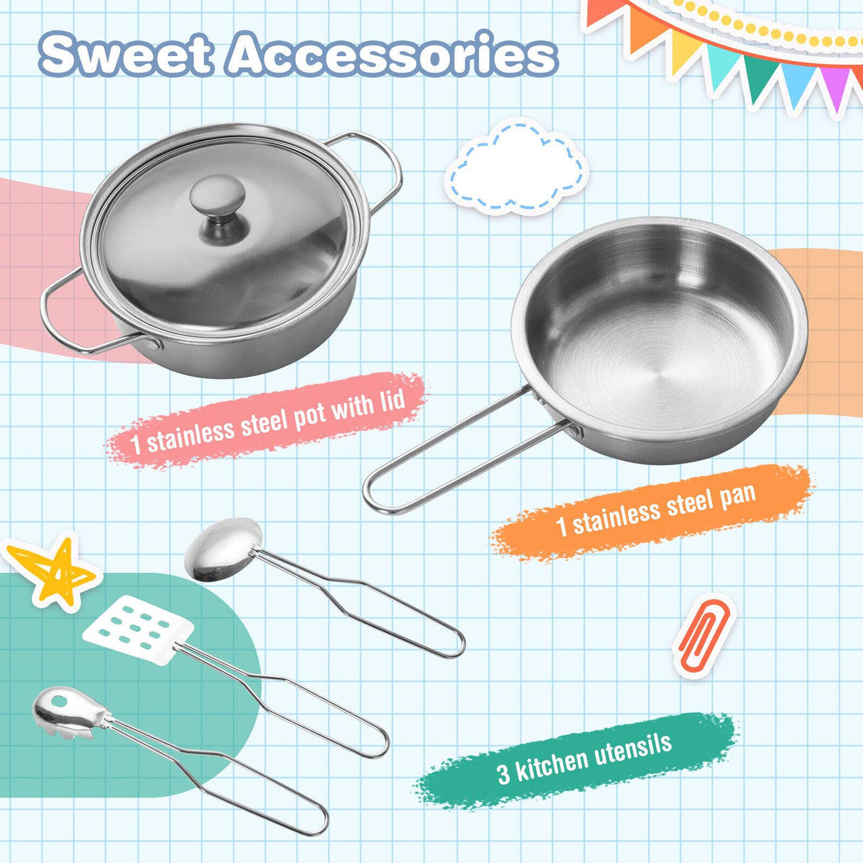 HONEY JOY Kids Corner Kitchen Playset, Wooden Pretend Playset w/Realistic Washing Machine, Microwave Oven