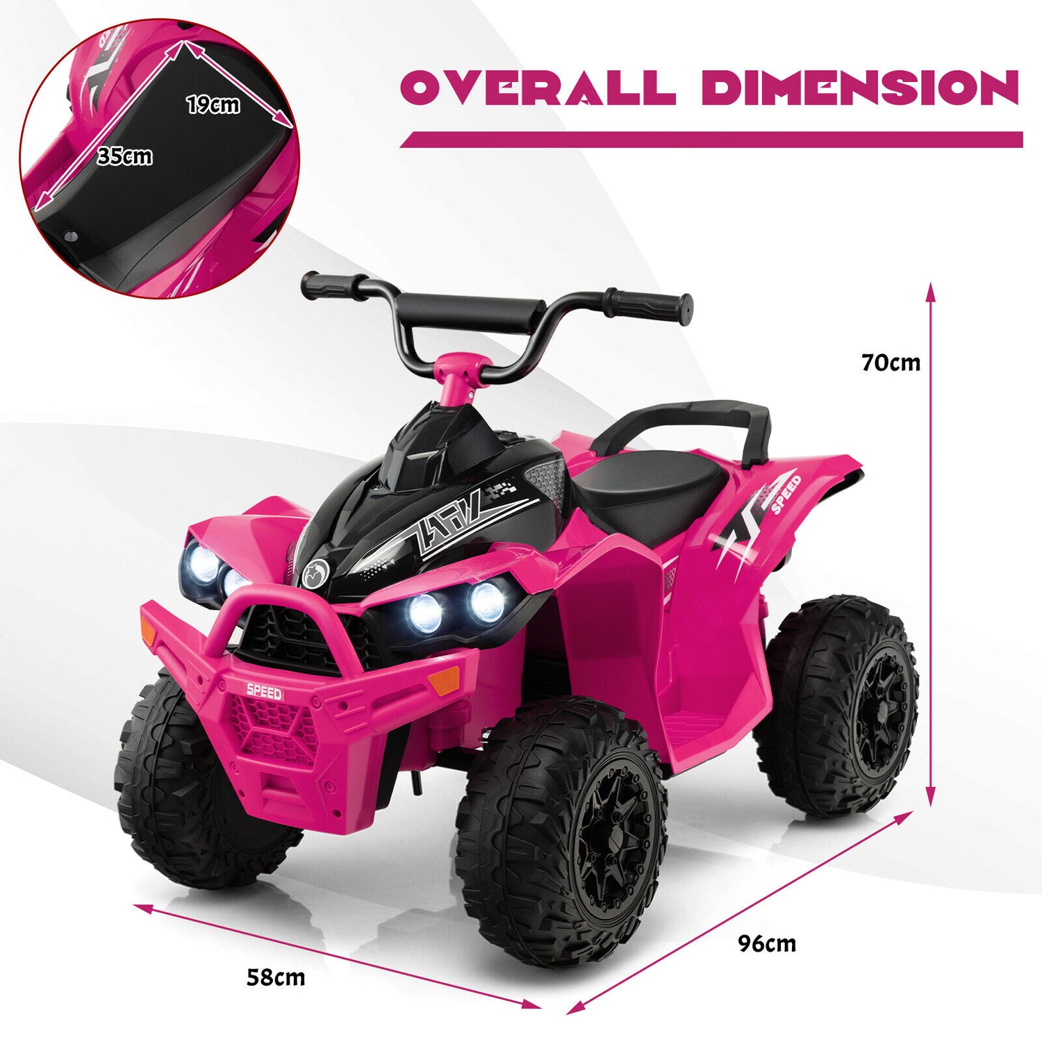 HONEY JOY 12V Kids Ride On ATV Battery Powered Vehicle Children Ride On Toys