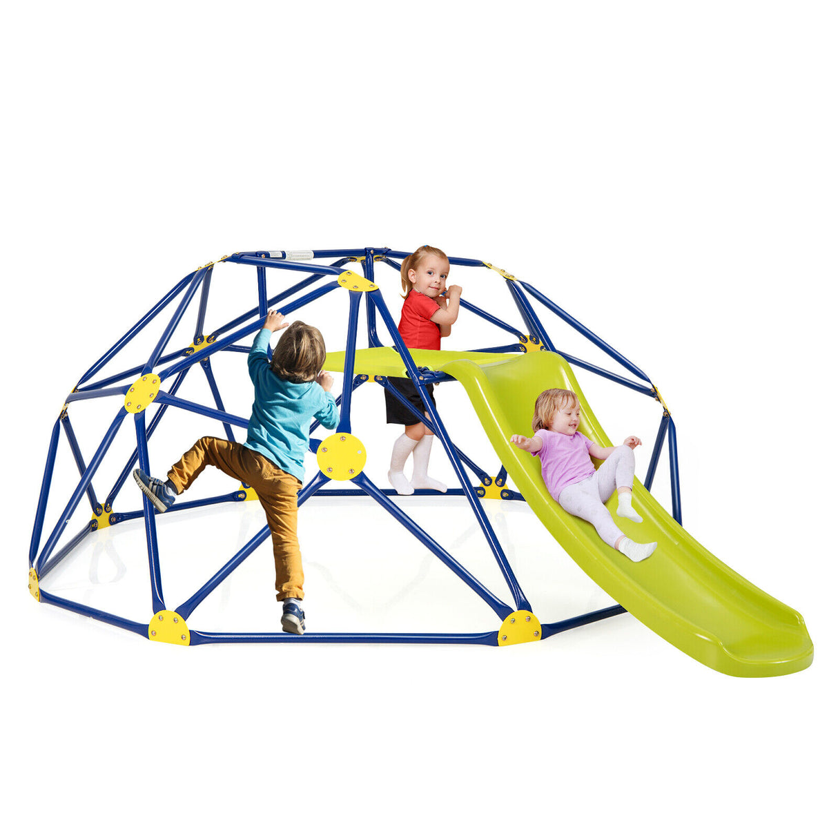 HONEY JOY 8FT Kids Climbing Dome & Play Set w/Slide Child Playground Max. 150KG