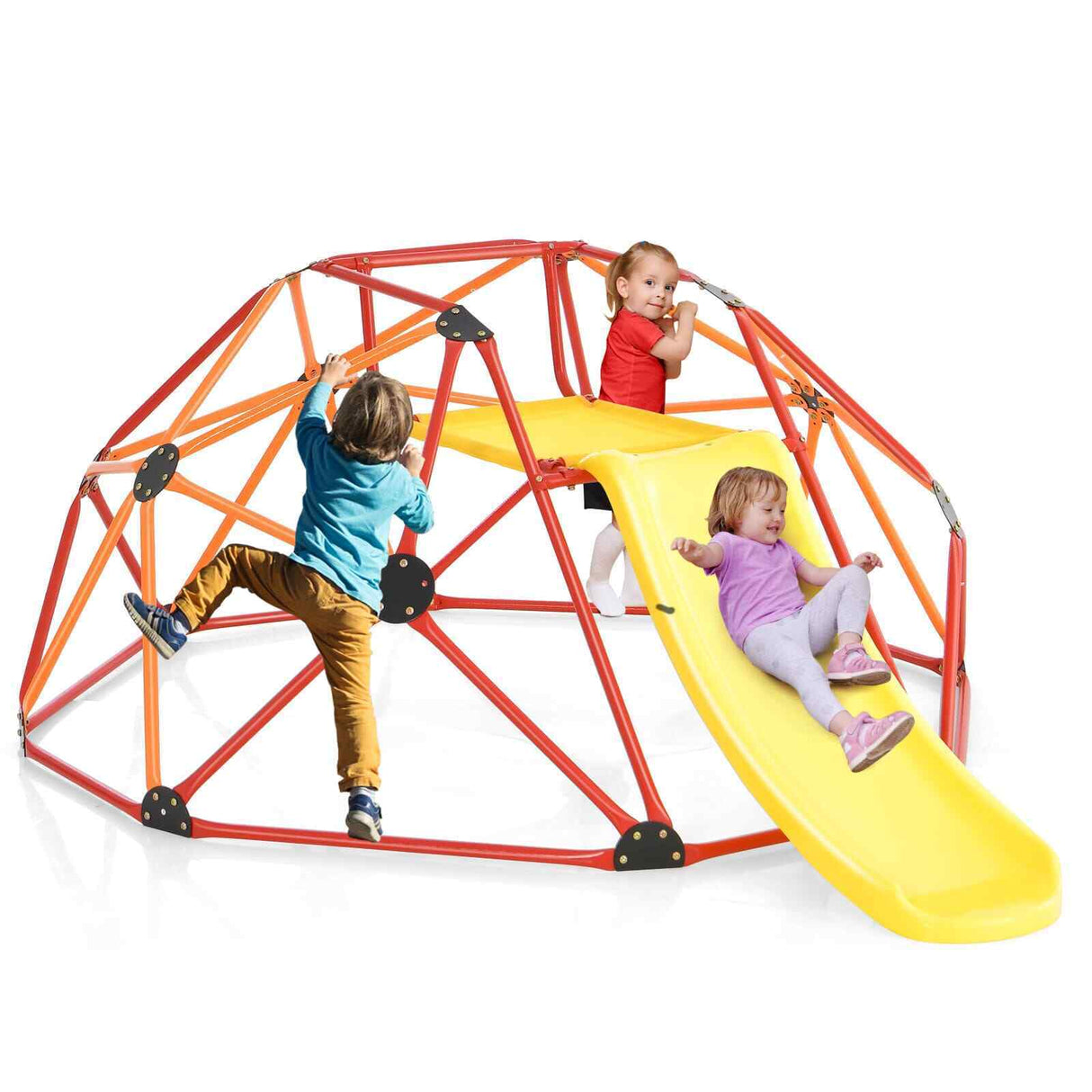 HONEY JOY 8FT Kids Climbing Dome & Play Set w/Slide Child Playground Max. 150KG