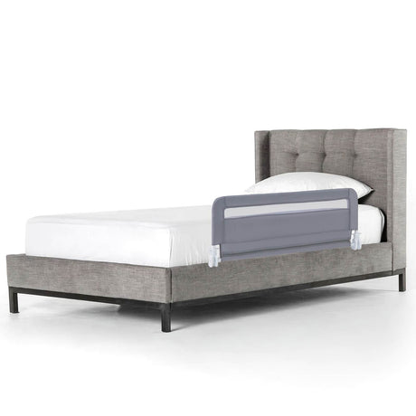 Toddler Foldable Bed Rail, Grey - BABY JOY