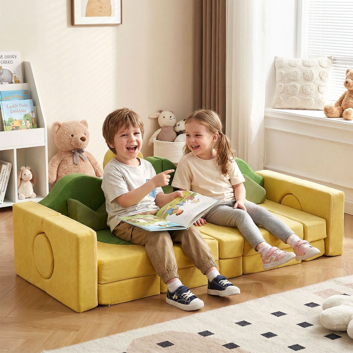 19 Pieces Sunrise Theme Toddler Foam Building Fort