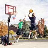 1.05-2.6m Portable Basketball Hoop Height-Adjustable with Weight Bag and Basketball