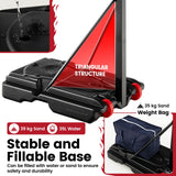 1.05-2.6m Portable Basketball Hoop Height-Adjustable with Weight Bag and Basketball