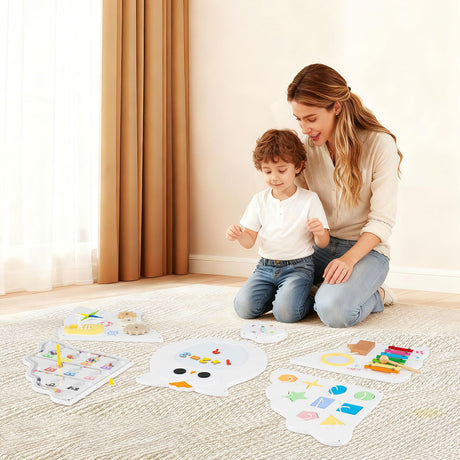 11-In-1 Owl Activity Wall Busy Board Panels for Kids 3+ Years Old