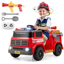 12V Kids Ride on Fire Truck with Parent Remote Control with Water Gun