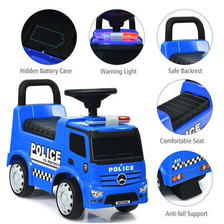 Kids Ride on Police Car, Licensed Mercedes Benz Toddler Push Car