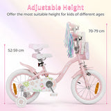 14/16 Inch Girls Bike with Front Bag and Streamers for 3-5/4-7 Years Old Item No: 29530738