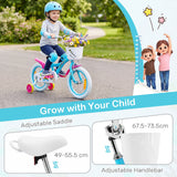 14/16/18 Inch Kids Bike Adjustable with Removable Basket for 3-8 Years Old
