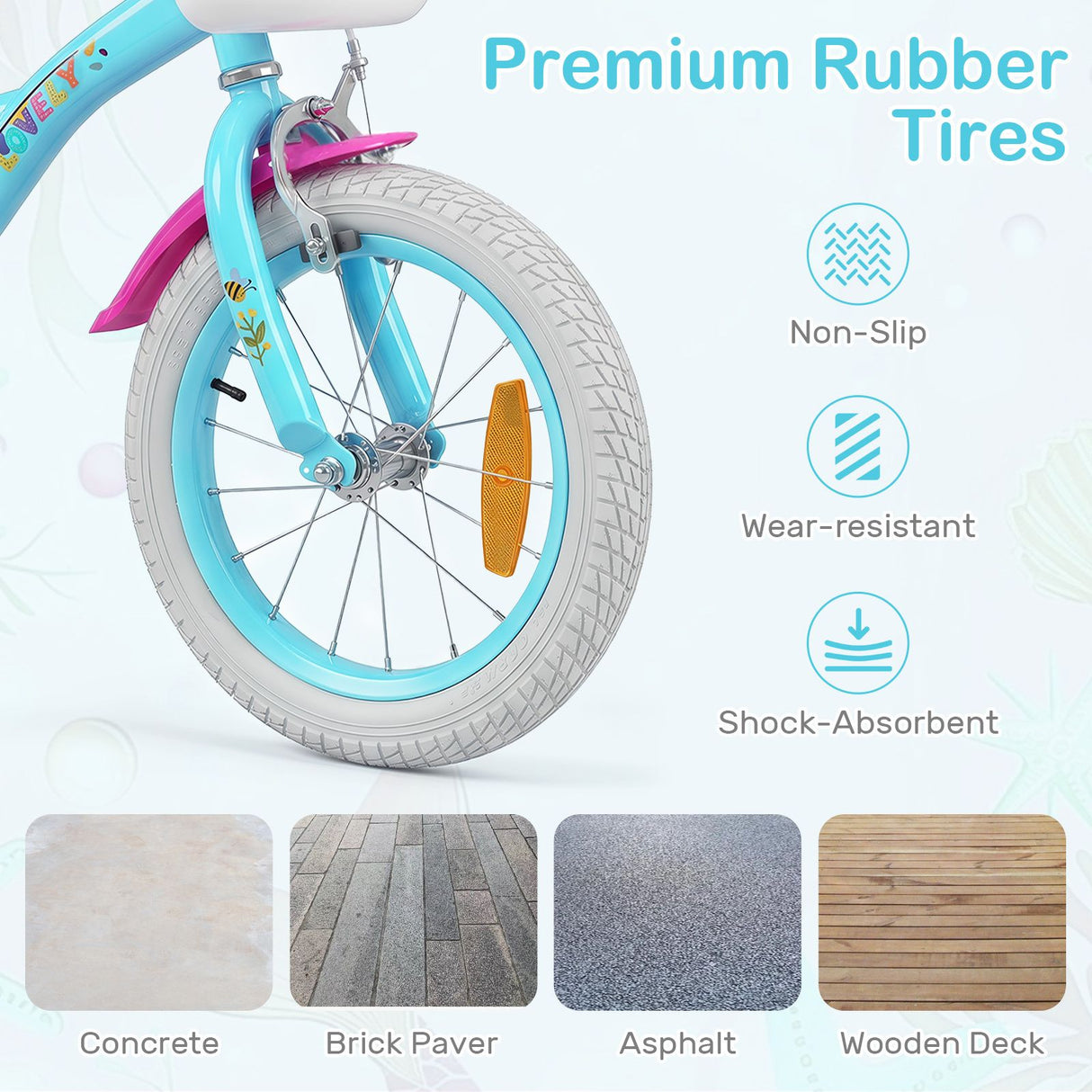 14/16/18 Inch Kids Bike Adjustable with Removable Basket for 3-8 Years Old
