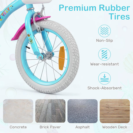 14/16/18 Inch Kids Bike Adjustable with Removable Basket for 3-8 Years Old