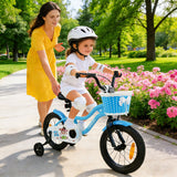 14/16/18 Inch Kids Bicycle with Training Wheels and Dual Brake System for Girls and Boys